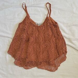 American Rag Cie Rust Lace Top Size S